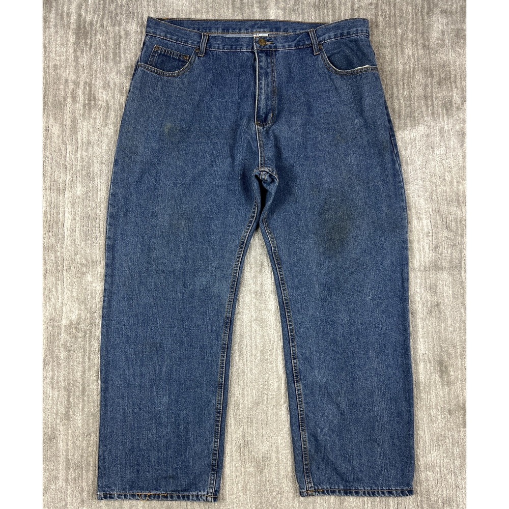 Open Trails Jeans Mens 40x30 Blue Straight Leg Medium Wash Denim Workwear Rugged